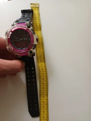 Reloj Digital Deportivo Rosa y Negro