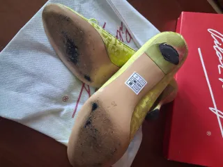 Zapatos Pilar Burgos Verdes/Amarillos.