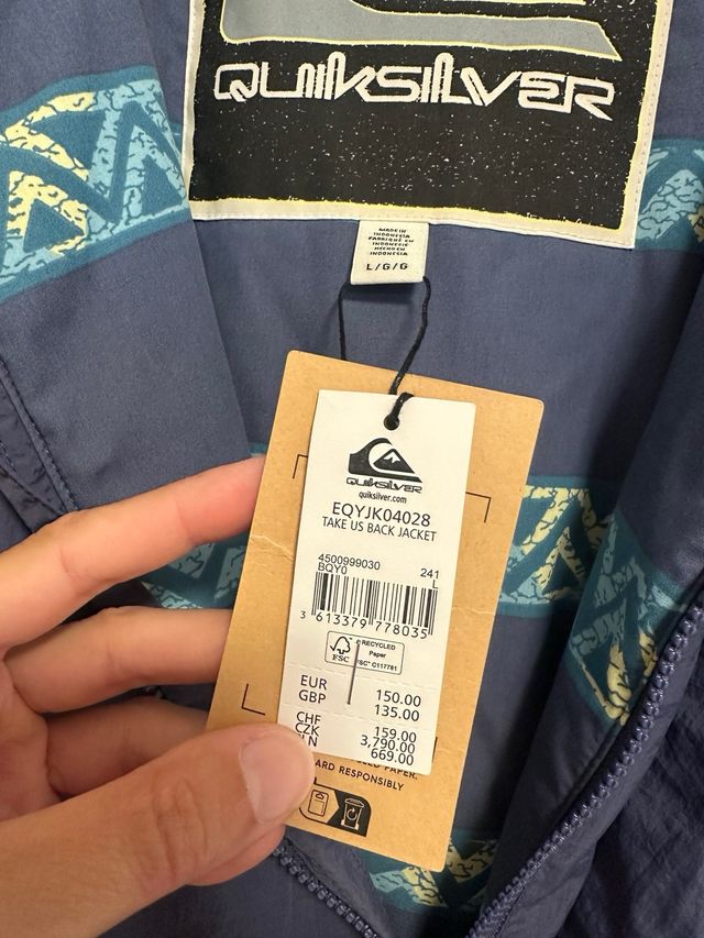 Chaqueta bomber Quiksilver azul NUEVA