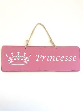 Cartel decorativo Princesse corona madera