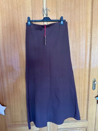 Falda larga R.S. moda marrón chocolate