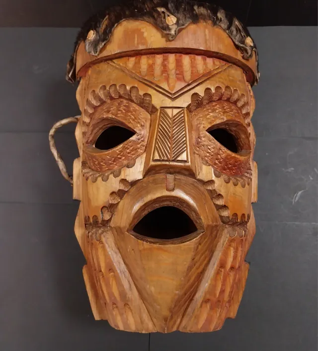 Maschera Etnica Legno / Tamburo
