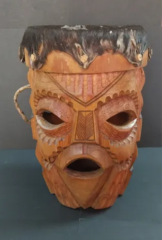Maschera Etnica Legno / Tamburo