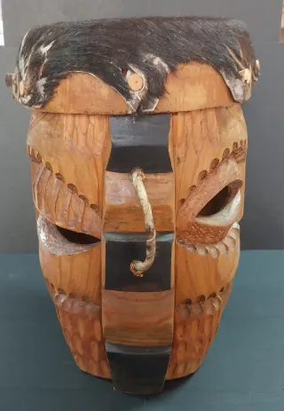 Maschera Etnica Legno / Tamburo