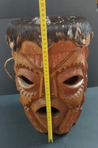 Maschera Etnica Legno / Tamburo