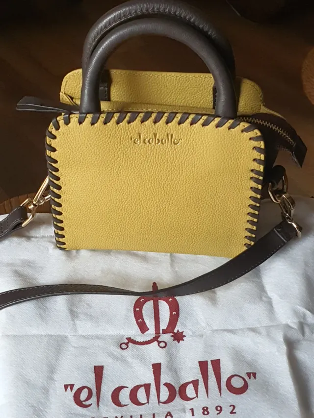 Bolso El Caballo mostaza y marrón