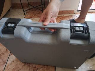 Maletín herramientas gris PVC resistente
