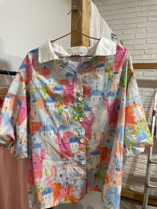 Camisa estampada multicolor talla única