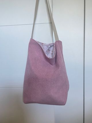 Bolso de pana rosa