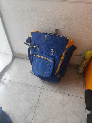 Mochila Serval Vintage Española Azul/Amarillo