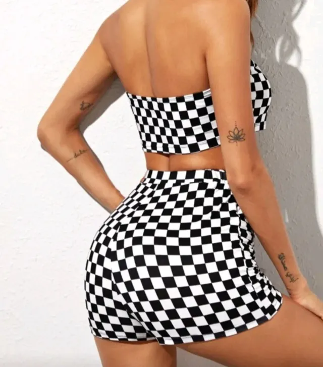 Conjunto Top y Pantalón Corto Cuadros