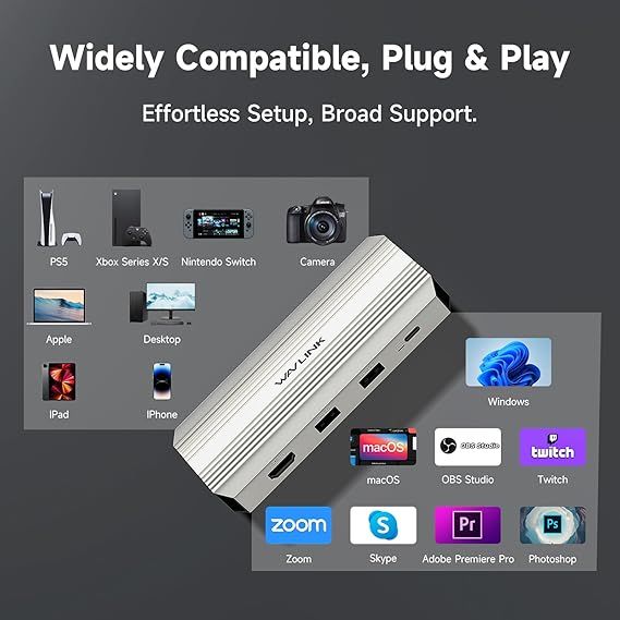 Capturadora de vídeo 4K HDMI para streaming/video