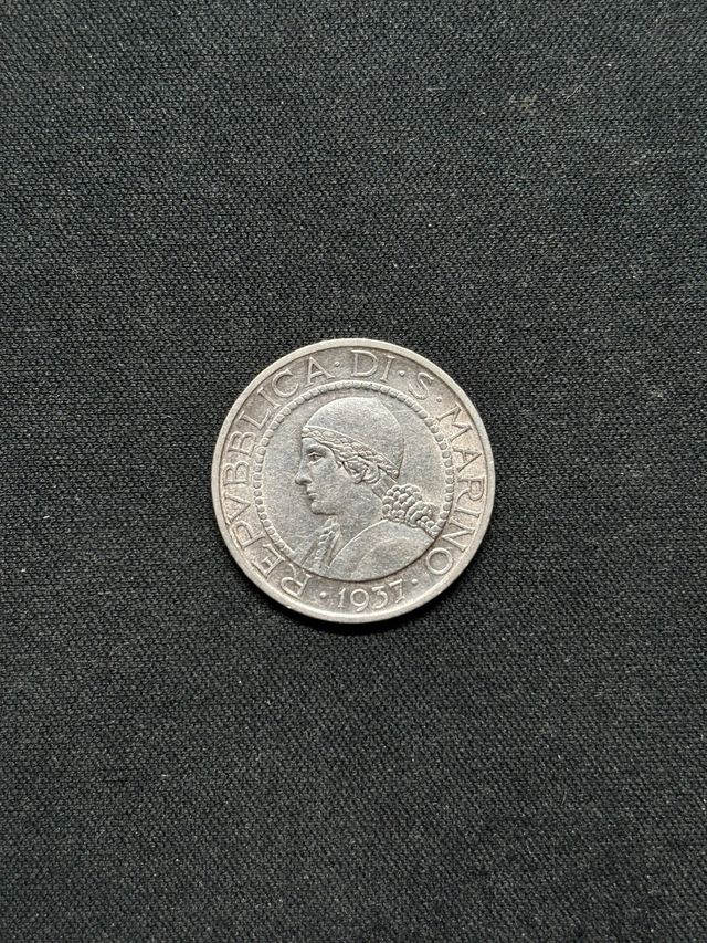 Moneta 5 Lire San Marino 1937 Argento
