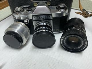 diverse fotocamere Leica Zenit aka Practica Palma