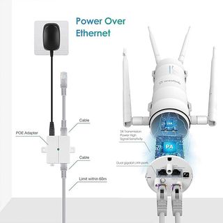 Router WiFi mesh para exteriores, largo alcance 