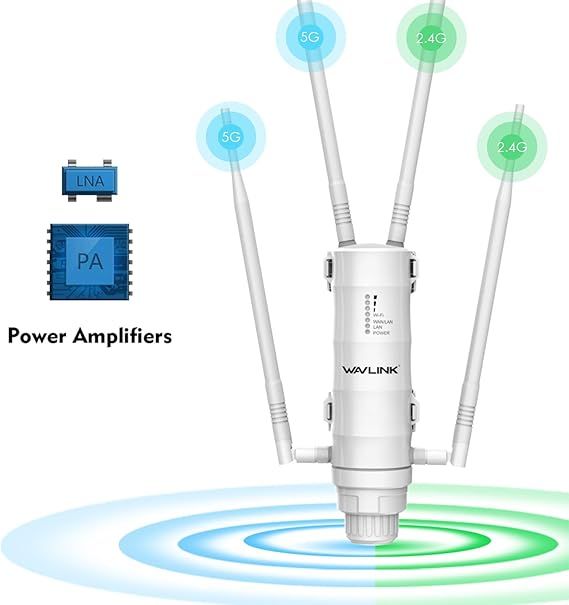 Router WiFi mesh para exteriores, largo alcance