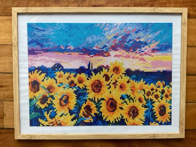 Cuadro Diamantes Flores y Cielo