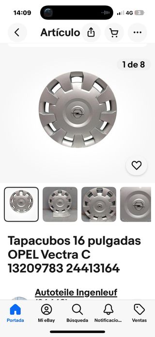 Tapacubos Opel Vectra C 16 (4uds)
