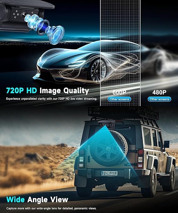 Cámara Solar Trasera Inalámbrica Coche