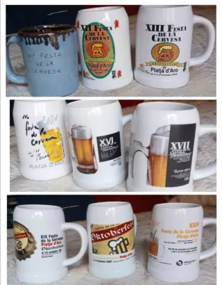 Set di 11 boccali da birra in ceramica 