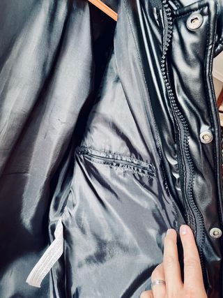 Zara Abrigo Negro Acolchado Talla M