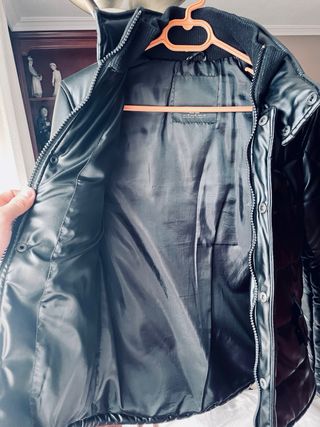 Zara Abrigo Negro Acolchado Talla M