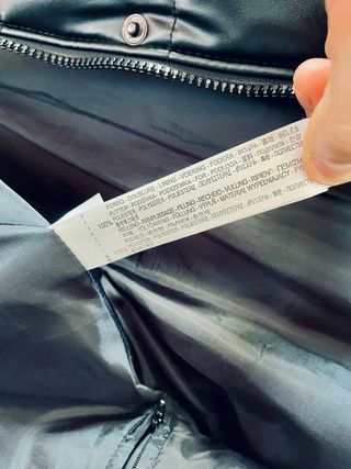 Zara Abrigo Negro Acolchado Talla M