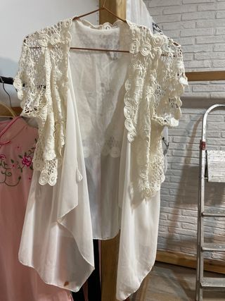 Bolero encaje blanco talla única