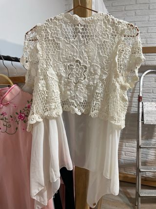 Bolero encaje blanco talla única
