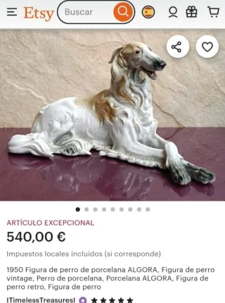 Perro de porcelana Algora . Ahí está su precio