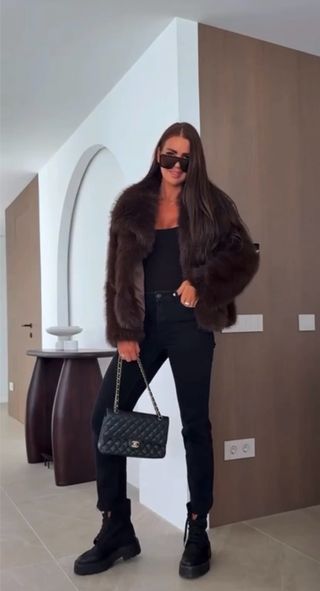 Pelliccia sintetica luxury marrone