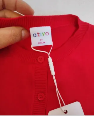 Casaco malha menina 4 anos vermelho