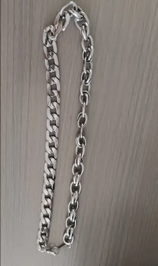 Cadena de plata estilo cubano y eslabones