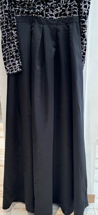 Vestito lungo paillettes e raso taglia 44