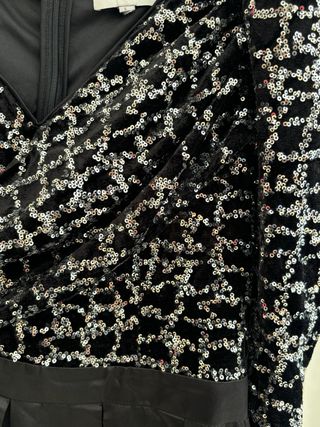 Vestito lungo paillettes e raso taglia 44