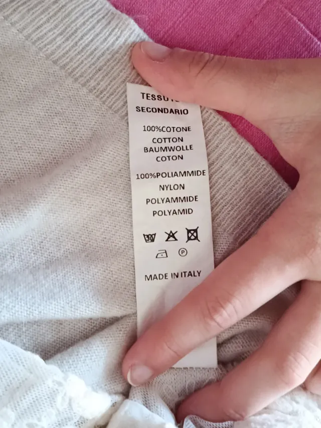 Maglione Souvenir Beige Pizzo Zip S