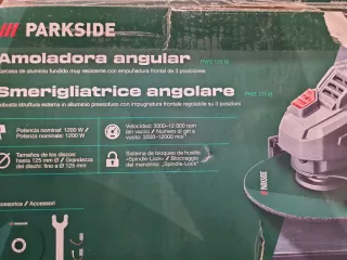 Amoladora angular eléctrica 1200w Parkside
