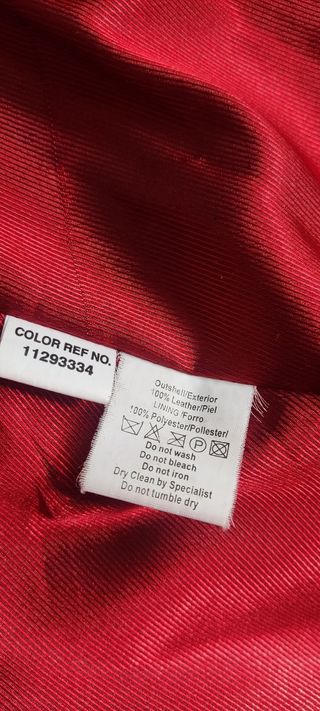 Chaqueta de cuero roja talla 38