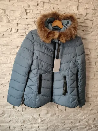Chaqueta acolchada mujer azul
