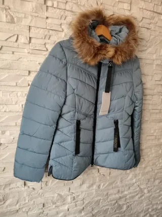 Chaqueta acolchada mujer azul