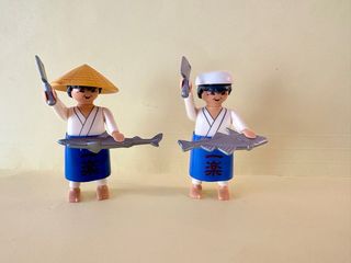 Playmobil cocinero sushi con pez y cuchillo