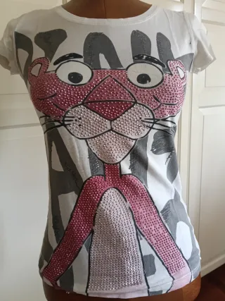 Camiseta Pink Panther con pedrería