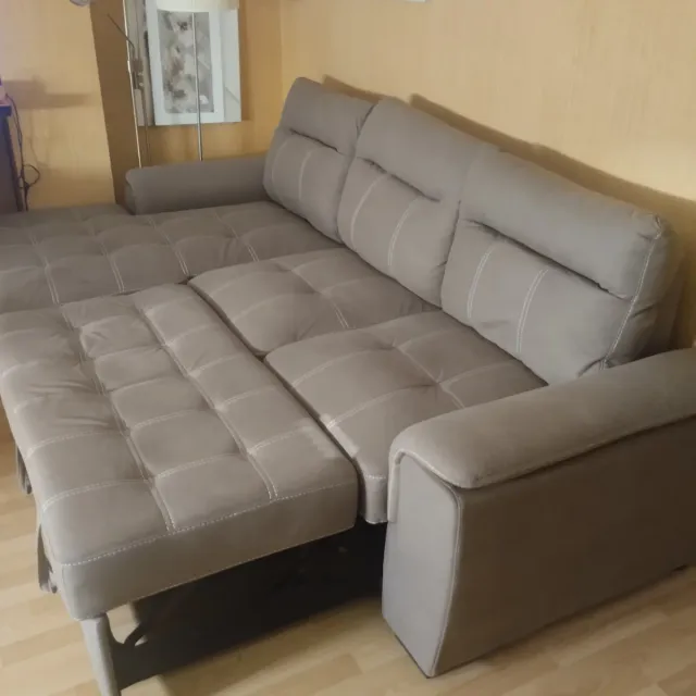 Sofá cama modular gris , con almacenaje. Madrid