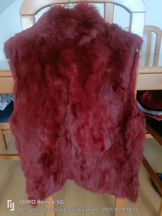 Chaleco de pelo conejo  burdeos talla M/l
