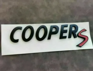 Negro Mate Cooper S Logo Emblema Mini Cooper S 