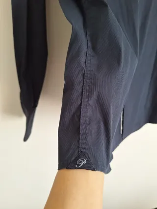 Camisa italiana de vestir azul marino hombre