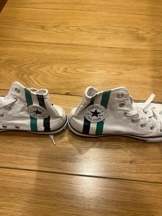 Converse niña blancas con rayas verdes