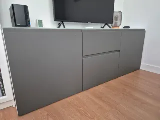 Mueble TV BESTA Ikea blanco y antracita