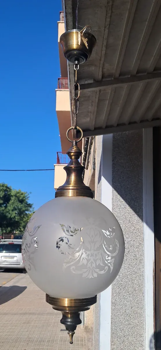 Lámpara colgante dorada cristal