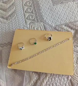 Pack Anillos y Pulsera Plata 925 de Mujer
